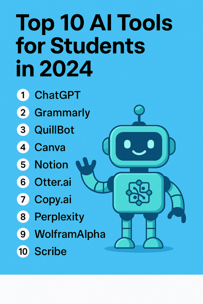 "Top 10 AI Tools for Students in 2025 – Chat GPT, Grammarly, Canva, and more"