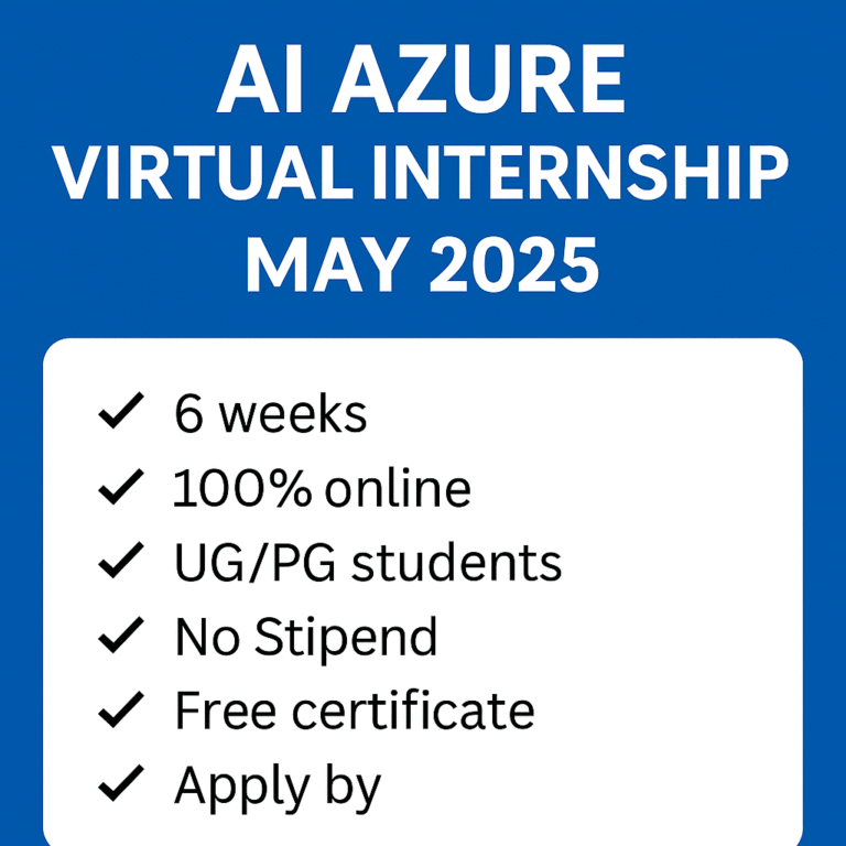 Microsoft AI Azure Virtual Internship May 2025 – Full Details, Eligibility, Stipend, and How to Apply